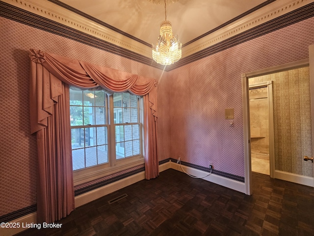 3501 Trinidad Ct, Lexington, KY 40509 - unfurnished room with wallpapered walls and a chandelier