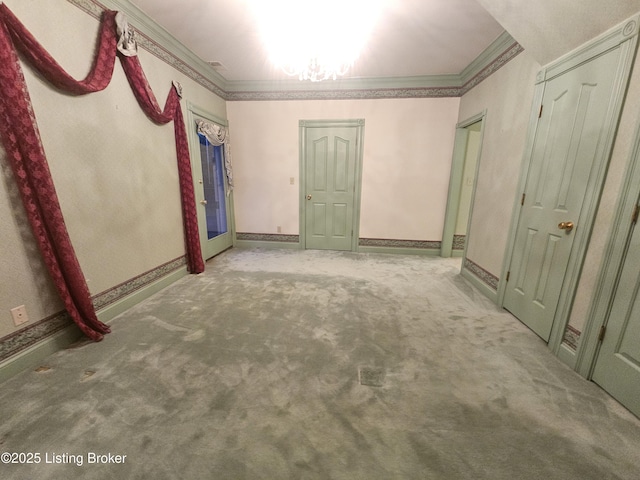 3501 Trinidad Ct, Lexington, KY 40509 - carpeted empty room with crown molding and a chandelier