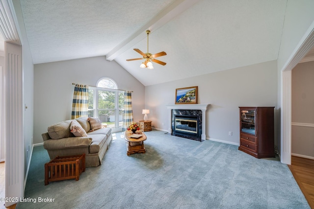 8415 Hurstbourne Woods Pl, Louisville, KY 40299 - living area with a ceiling fan, a premium fireplace, and carpet