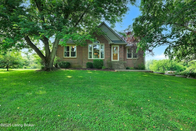 79 Meadow Lake Dr, Taylorsville, KY 40071 - view of front of house with brick siding and a front lawn