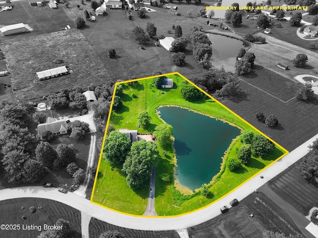 79 Meadow Lake Dr, Taylorsville, KY 40071 - aerial overview of property's location with a large body of water and property parcel outlined