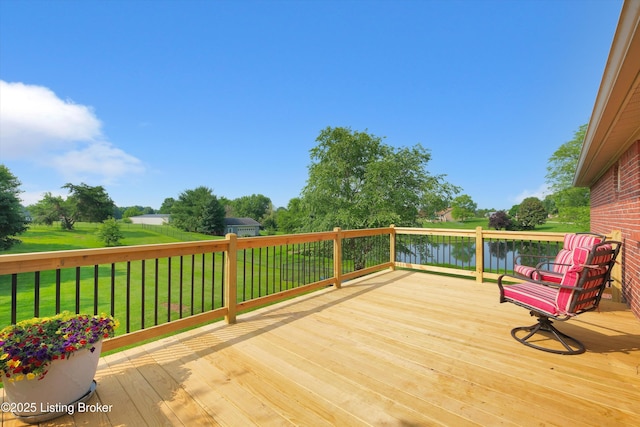 79 Meadow Lake Dr, Taylorsville, KY 40071 - deck with a yard and a water view