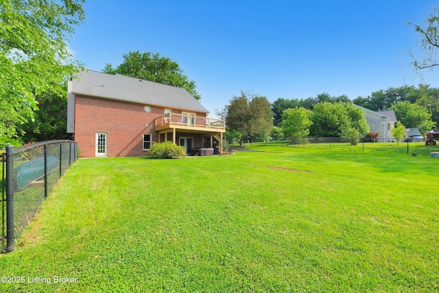 79 Meadow Lake Dr, Taylorsville, KY 40071 - fenced backyard featuring a wooden deck