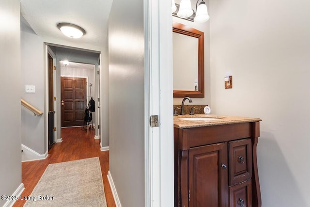 2312 Blevins Gap Rd, Louisville, KY 40272 - bathroom with wood finished floors and vanity