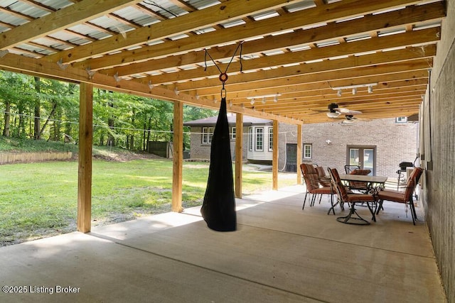 2312 Blevins Gap Rd, Louisville, KY 40272 - view of patio featuring a ceiling fan and outdoor dining space
