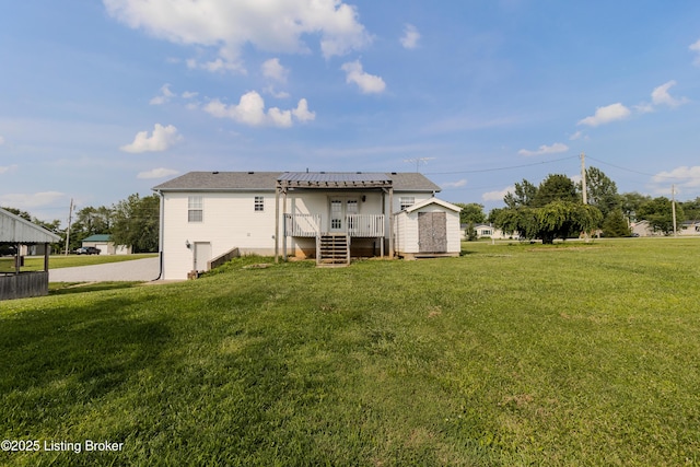 95 Sunny Meadows Dr, Vine Grove, KY 40175 - rear view of house with a yard and a storage shed