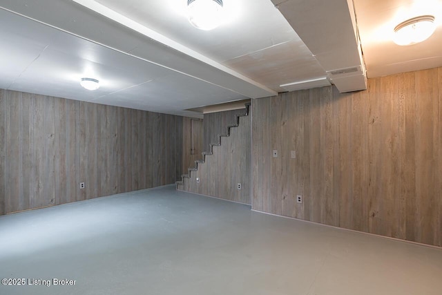 329 Robin Rd, Elizabethtown, KY 42701 - finished basement featuring wood walls and stairs