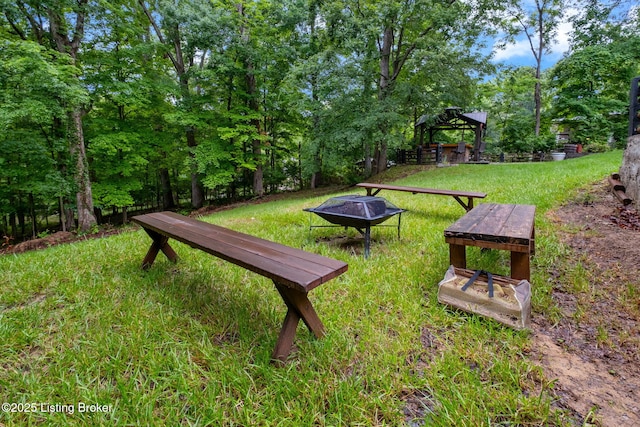 8504 Bambi Way, Louisville, KY 40214 - view of green lawn with a gazebo and a fire pit