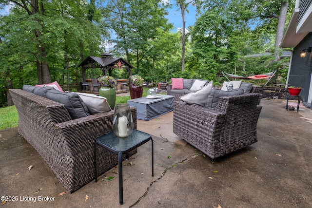 8504 Bambi Way, Louisville, KY 40214 - view of patio / terrace featuring an outdoor hangout area and view of scattered trees