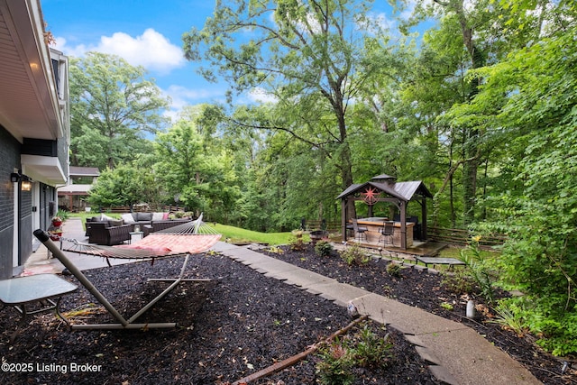 8504 Bambi Way, Louisville, KY 40214 - view of yard featuring an outdoor living space, a gazebo, and a patio area