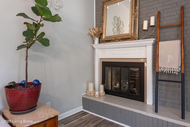 8504 Bambi Way, Louisville, KY 40214 - detailed view of wood finished floors and a glass covered fireplace