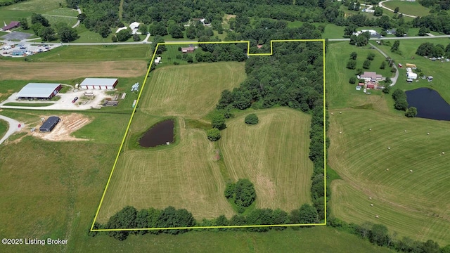 2149 Shrewsbury Rd, Leitchfield, KY 42754 - aerial view of property's location with a nearby body of water and property boundaries highlighted