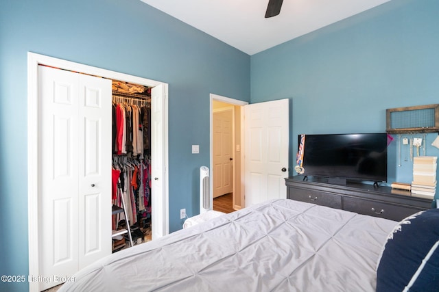835 Forrest St, Louisville, KY 40217 - bedroom with a closet and a ceiling fan