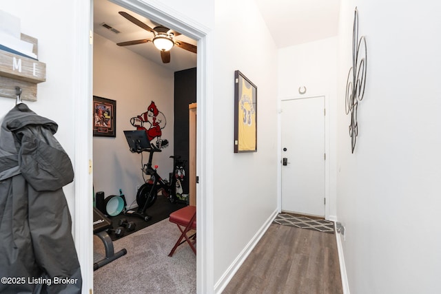 835 Forrest St, Louisville, KY 40217 - hallway featuring wood finished floors and baseboards