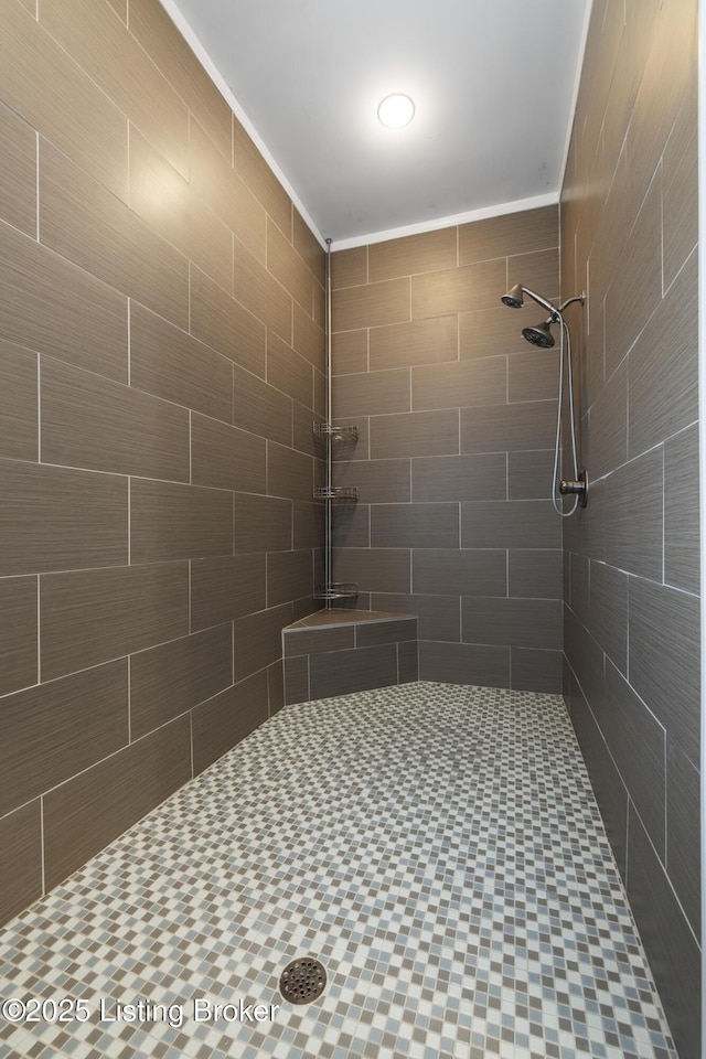 6103 Winkler Rd, Crestwood, KY 40014 - full bath with a tile shower and crown molding