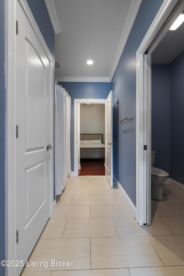 6103 Winkler Rd, Crestwood, KY 40014 - corridor with crown molding and recessed lighting