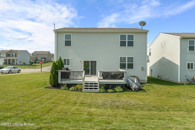 4066 Firestone Way, Shelbyville, KY 40065 - back of house with a yard, a wooden deck, and a residential view