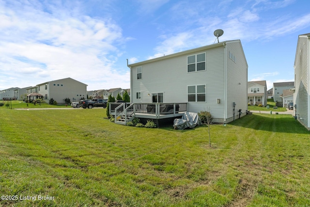 4066 Firestone Way, Shelbyville, KY 40065 - rear view of house with a deck, a yard, and a residential view