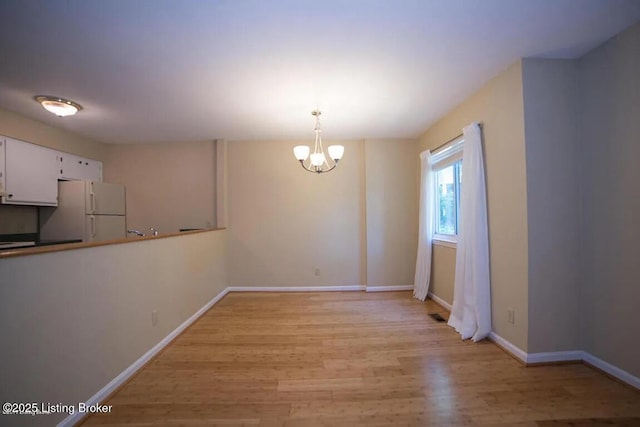 37 Lake Ave, Louisville, KY 40206 - unfurnished dining area featuring a chandelier and light wood-style floors