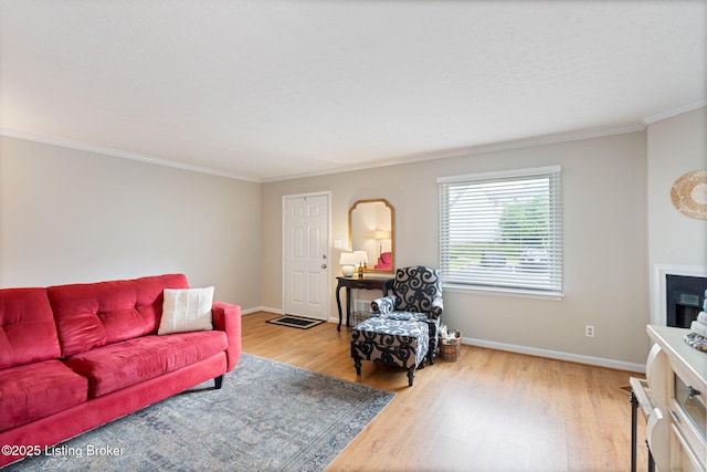 10757 Colonial Woods Ct, Louisville, KY 40023 - living room with wood finished floors and crown molding