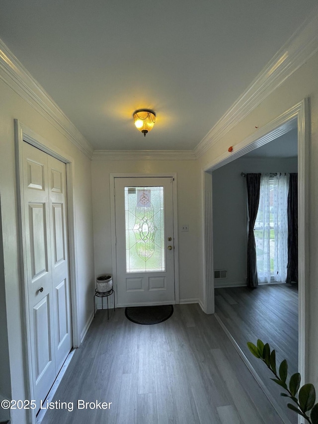 402 Bromwell Dr, Louisville, KY 40245 - entrance foyer featuring wood finished floors and crown molding