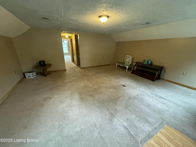 343 Navaho Rd, Brandenburg, KY 40108 - bonus room featuring vaulted ceiling, a textured ceiling, and carpet floors