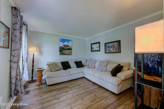 11208 Hasbrook Ct, Louisville, KY 40229 - living room with wood finished floors and crown molding