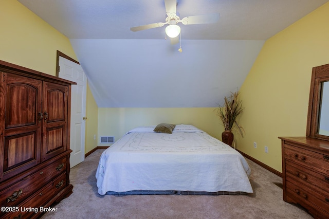 11208 Hasbrook Ct, Louisville, KY 40229 - bedroom with lofted ceiling, light carpet, and ceiling fan