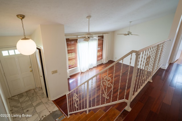 7906 Brynwood Ct, Louisville, KY 40291 - entryway featuring a ceiling fan and wood finished floors