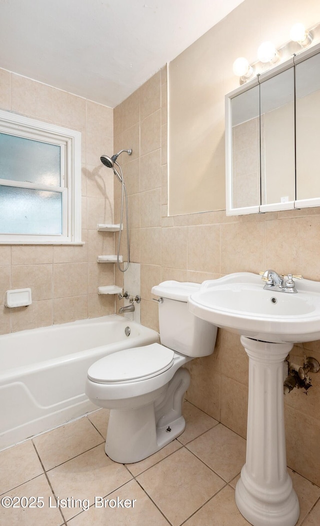 1833 Farnsley Rd, Louisville, KY 40216 - full bath featuring tile walls, tile patterned flooring, and tub / shower combination