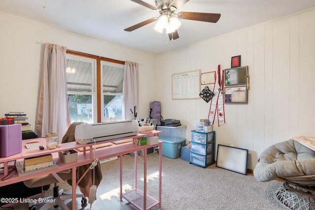 1833 Farnsley Rd, Louisville, KY 40216 - office area with ceiling fan and carpet