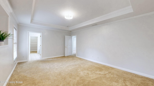 4301 Juniper Forest Pl, Louisville, KY 40245 - spare room featuring a raised ceiling, carpet floors, and crown molding