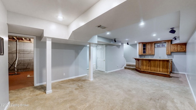 4301 Juniper Forest Pl, Louisville, KY 40245 - finished below grade area featuring light carpet, bar, and recessed lighting
