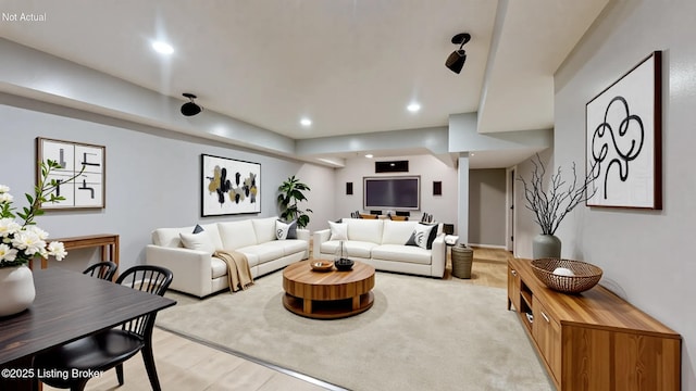 4301 Juniper Forest Pl, Louisville, KY 40245 - living room featuring light wood-style floors and recessed lighting