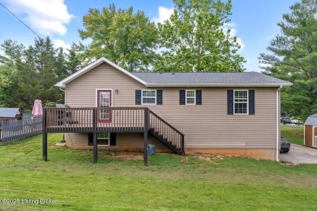 1376 Darlene Ct, Radcliff, KY 40160 - rear view of property with stairway and a deck