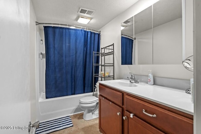 1376 Darlene Ct, Radcliff, KY 40160 - bathroom with vanity, shower / tub combo, and a textured ceiling