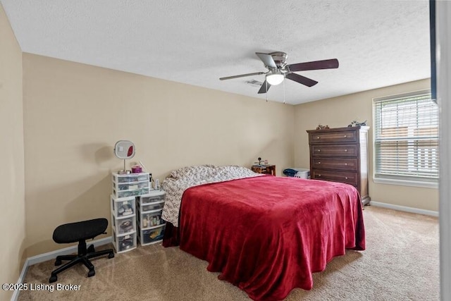 1376 Darlene Ct, Radcliff, KY 40160 - bedroom featuring carpet flooring, a textured ceiling, and ceiling fan
