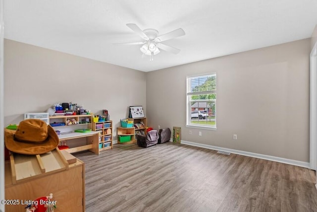1376 Darlene Ct, Radcliff, KY 40160 - recreation room featuring wood finished floors and a ceiling fan