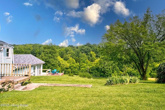3591 Bardstown Rd, Lawrenceburg, KY 40342 - view of green lawn featuring a forest view
