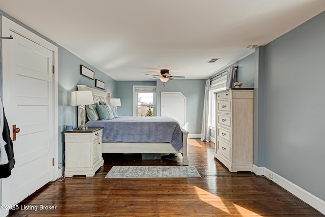 3591 Bardstown Rd, Lawrenceburg, KY 40342 - bedroom featuring dark wood-style floors and a ceiling fan
