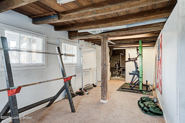 3591 Bardstown Rd, Lawrenceburg, KY 40342 - workout area with carpet and wooden ceiling