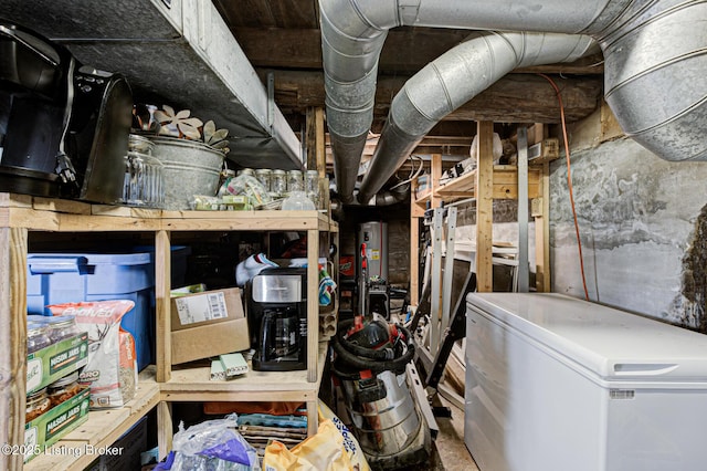 3591 Bardstown Rd, Lawrenceburg, KY 40342 - unfinished basement with fridge