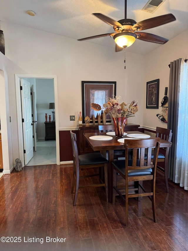 7073 Glen Kerry Ct, Florence, KY 41042 - dining space featuring dark wood-style flooring and ceiling fan