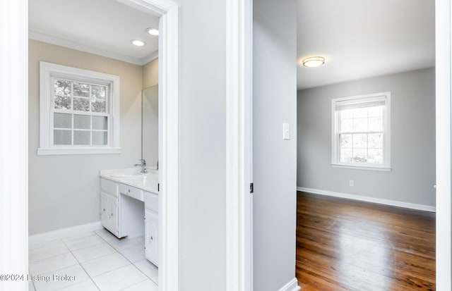 8613 Whipps Bend Rd, Bellemeade, KY 40222 - bathroom with vanity and ornamental molding