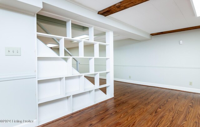 8613 Whipps Bend Rd, Bellemeade, KY 40222 - unfurnished room with beam ceiling and wood finished floors