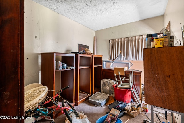 1736 W Gaulbert Ave, Louisville, KY 40210 - carpeted bedroom with a textured ceiling