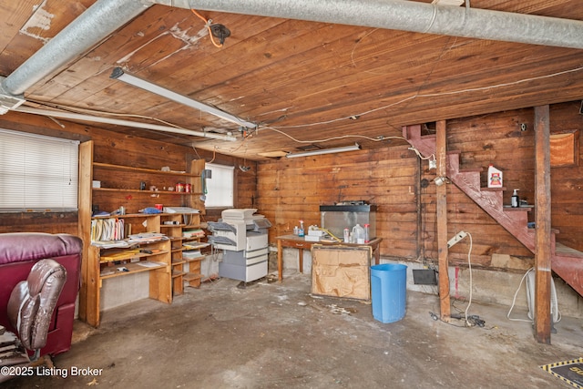 1736 W Gaulbert Ave, Louisville, KY 40210 - below grade area with wooden walls