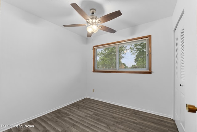 6325 Hackberry Way, Louisville, KY 40229 - unfurnished bedroom featuring a closet, dark wood-style flooring, and ceiling fan