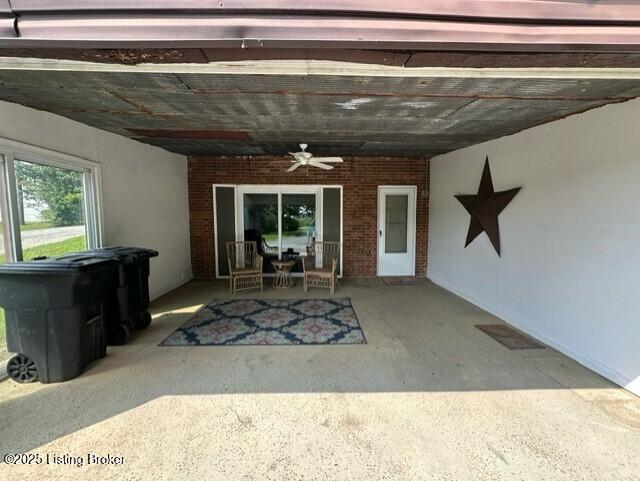 2866 Sunbeam Rd, Leitchfield, KY 42754 - view of patio with ceiling fan
