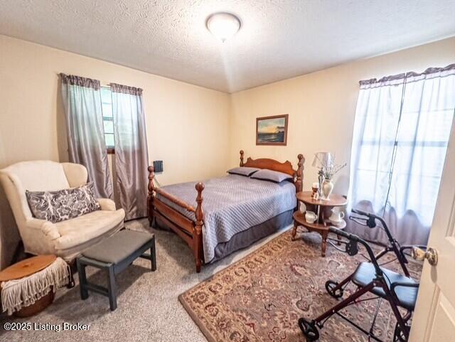 2866 Sunbeam Rd, Leitchfield, KY 42754 - carpeted bedroom featuring a textured ceiling